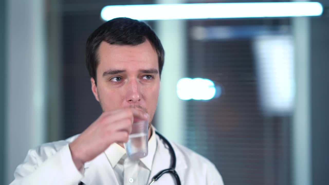 Stock Video Doctor Drinking Form A Plastic Cup Live Wallpaper For PC - Free Download