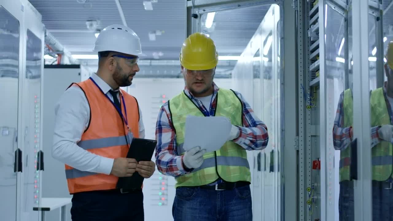 Stock Video Engineers Working With Electrical Equipment Live Wallpaper For PC - Free Download