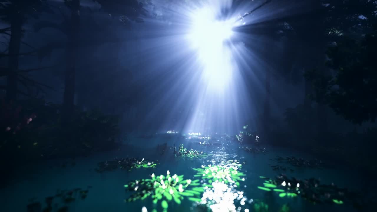 Free Stock Video River In A Jungle Under Intense Volumetric Light Live Wallpaper - Free Download