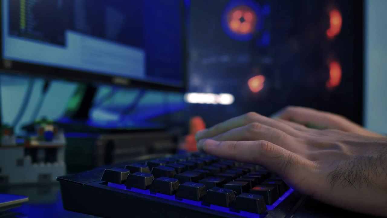 Stock Video Hands Of A Programmer Working On His Computer Animated Wallpaper - Free Download
