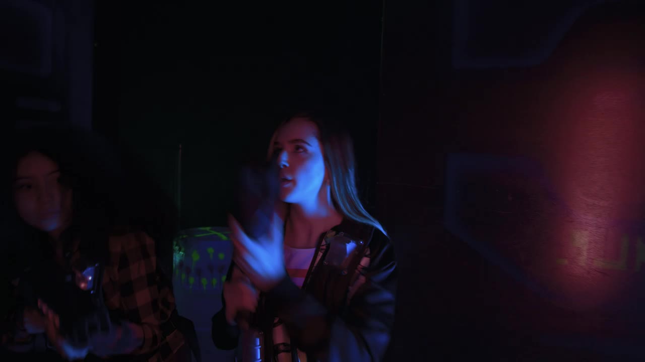 Stock Video Girls Looking For Opponents In Laser Gotcha Live Wallpaper For PC - Free Download
