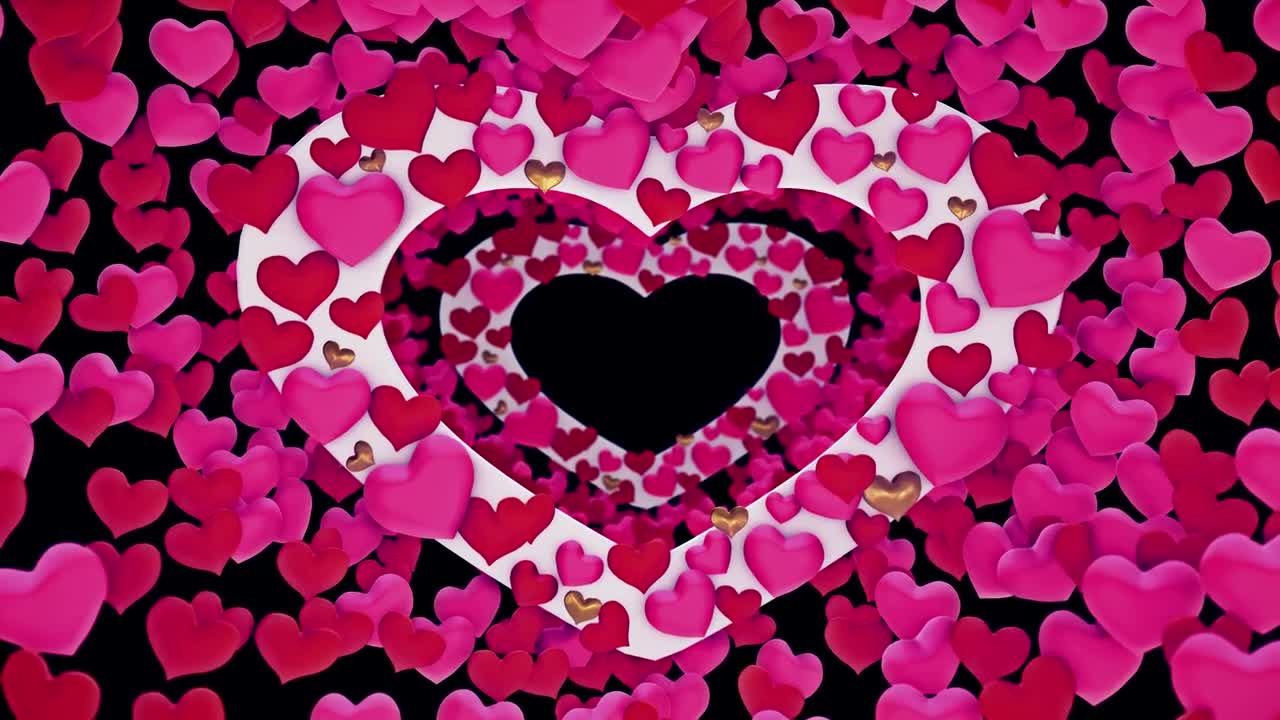 Free Stock Video Traversing Heart Shaped Frames And Small Hearts Live Wallpaper - Free Download