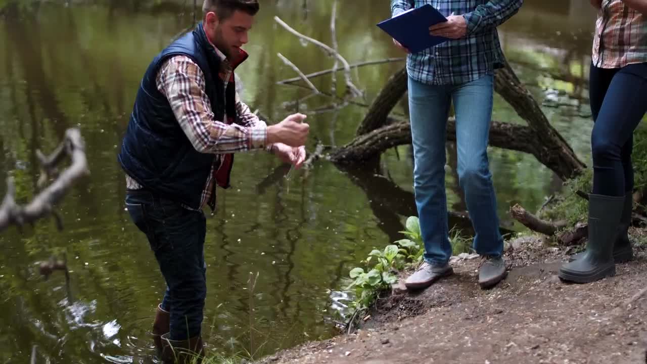 Stock Video Collecting Samples From Polluted Lake Live Wallpaper For PC - Free Download