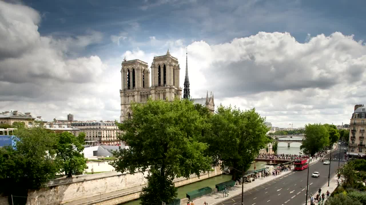 Free Video Stock the surroundings of notre dame cathedral Live Wallpaper - Free Download