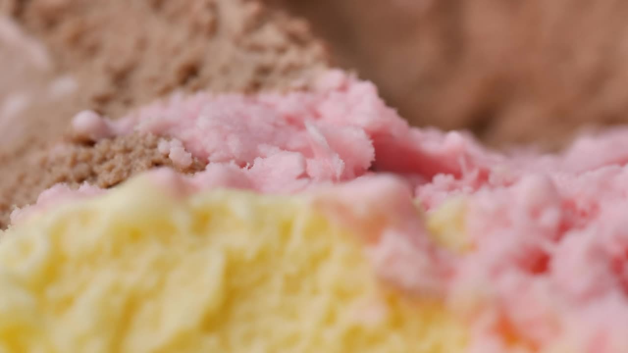 Stock Video Neapolitan Flavor Ice Cream In Detail Live Wallpaper - Free Download
