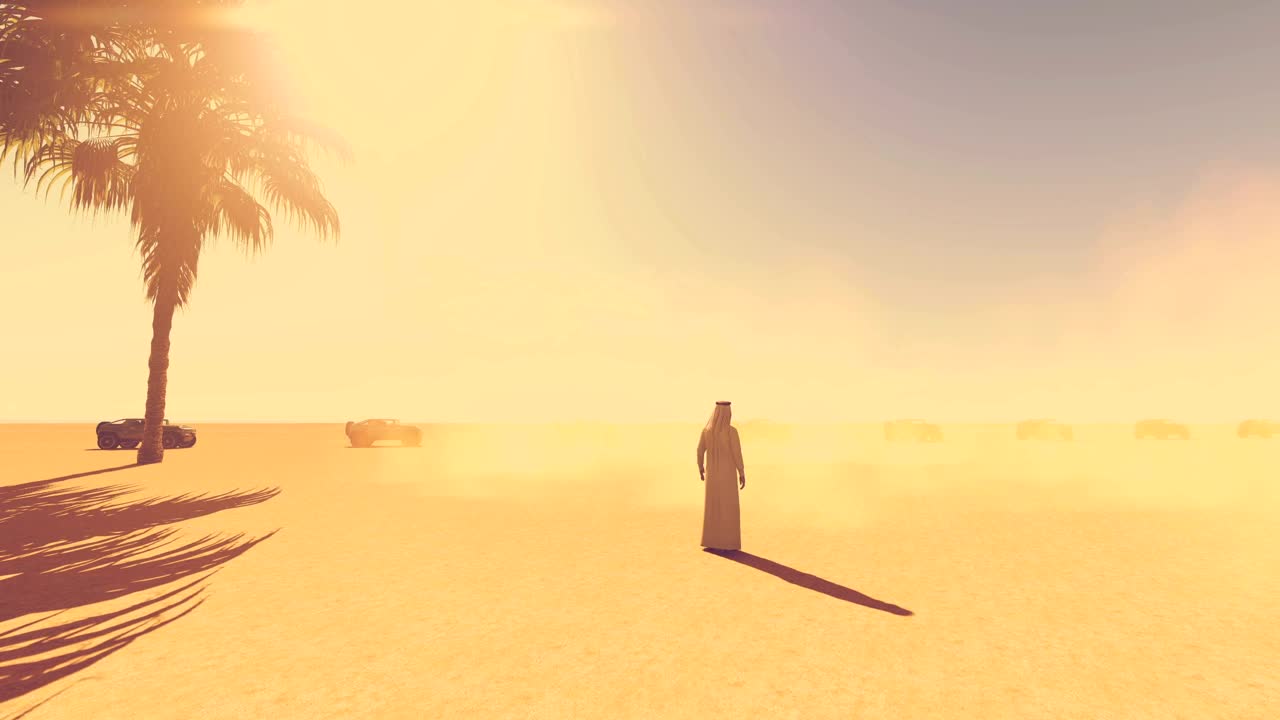 Video Stock Person With Arab Clothes In A Desert Near Cars Live Wallpaper Free - Free Download