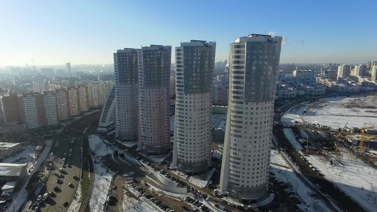 Stock Video Four Skyscrapers In A Line Live Wallpaper For PC - Free Download