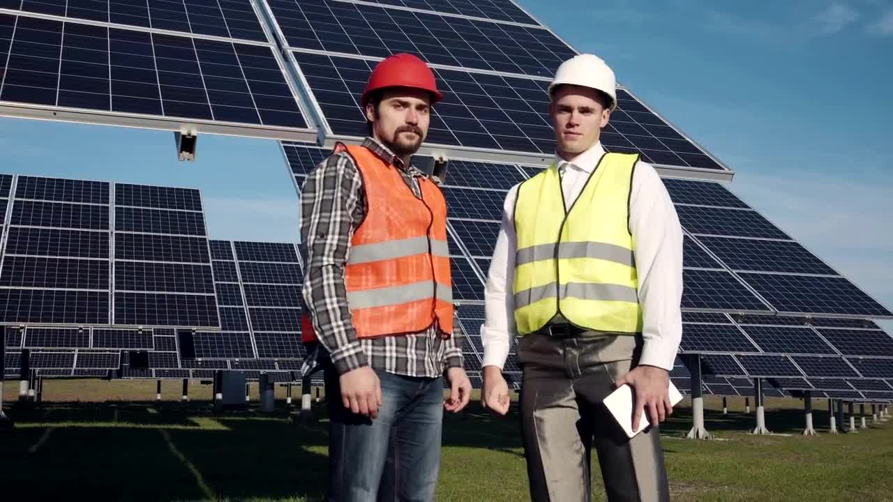 Free Video Stock Solar Power Engineers Posing To Camera Live Wallpaper - Free Download