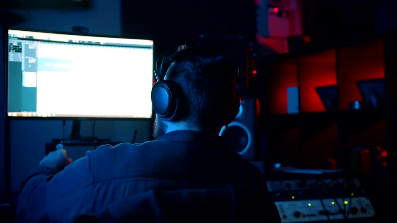 Free Video Stock Sound Engineer Working At His Recording Studio Live Wallpaper - Free Download
