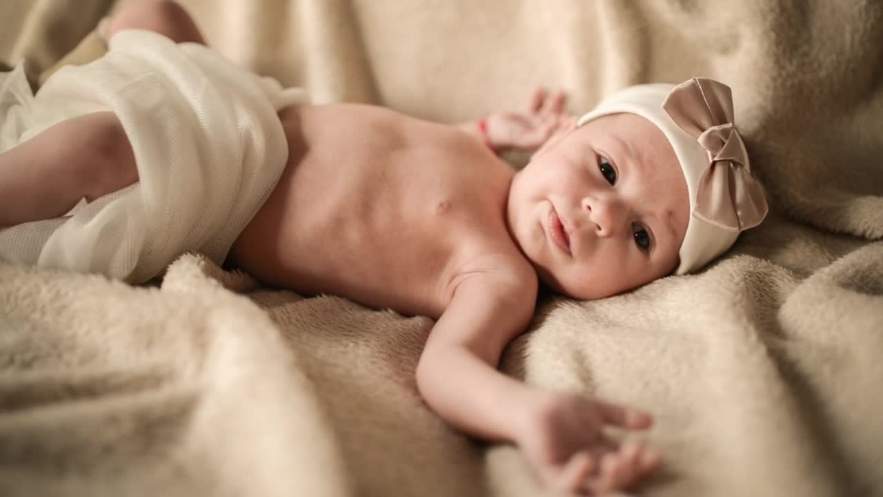 Stock Video Little Female Baby In Bed Animated Wallpaper - Free Download
