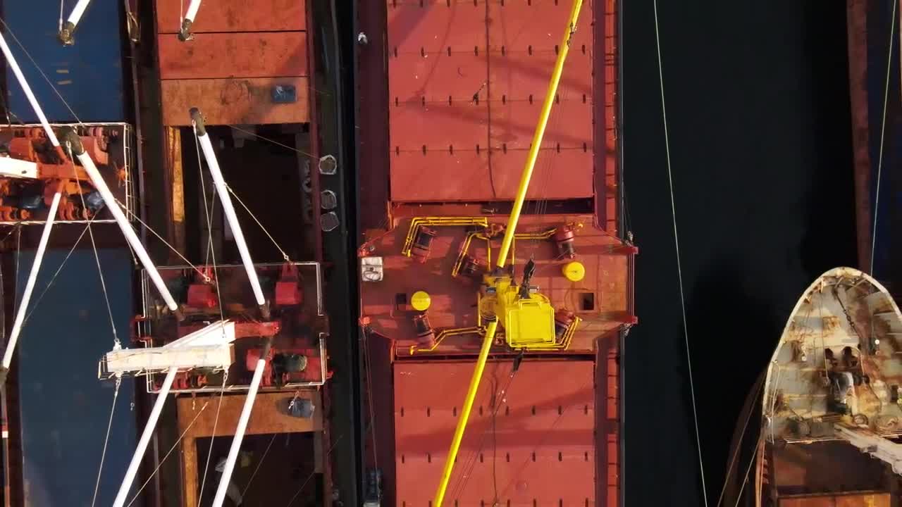 Video Stock Cargo Ship Tied On A Coastline Viewed From Above Live Wallpaper For PC - Free Download