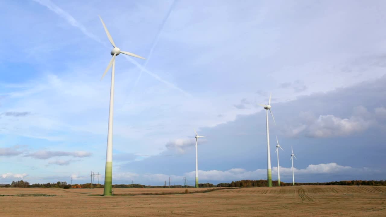 Stock Footage Wind Farm In A Ploughed Field Live Wallpaper - Free Download