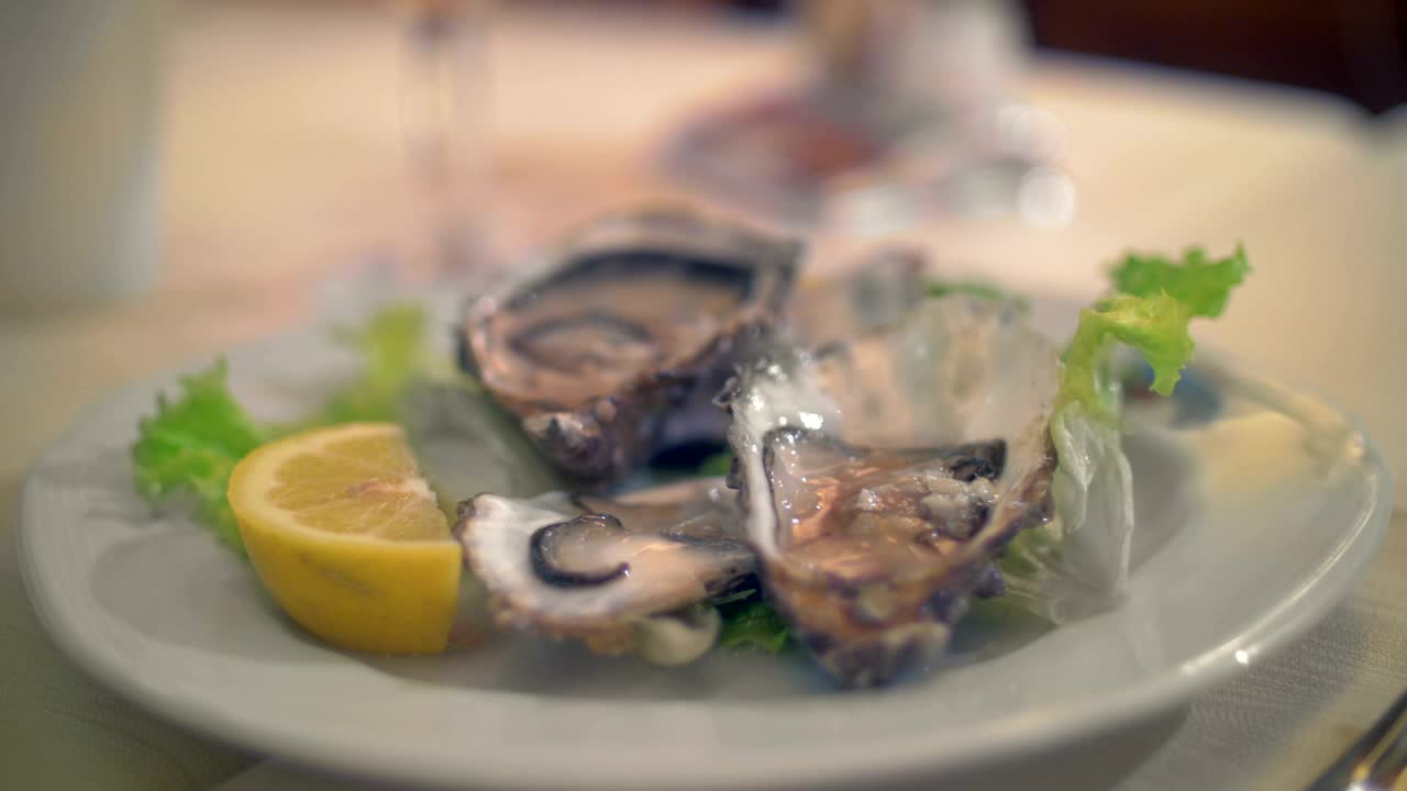 Free Video Stock Squeezing Lemon On Fresh Oysters Live Wallpaper - Free Download