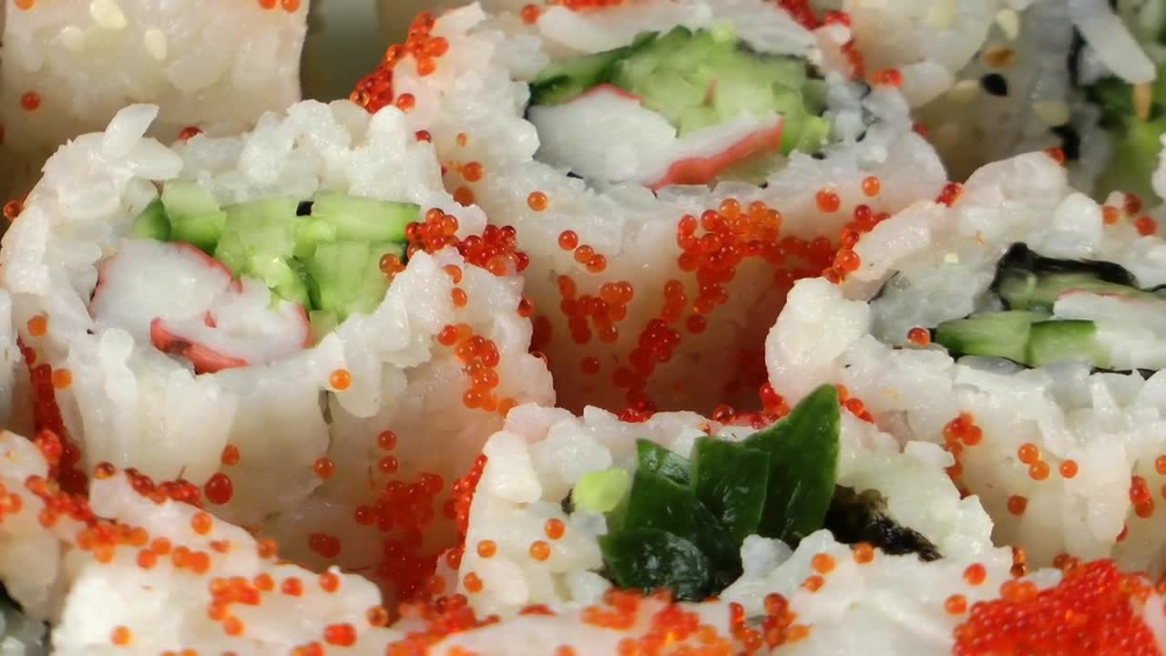 Free Video Stock sushi rolls texture Live Wallpaper - Free Download