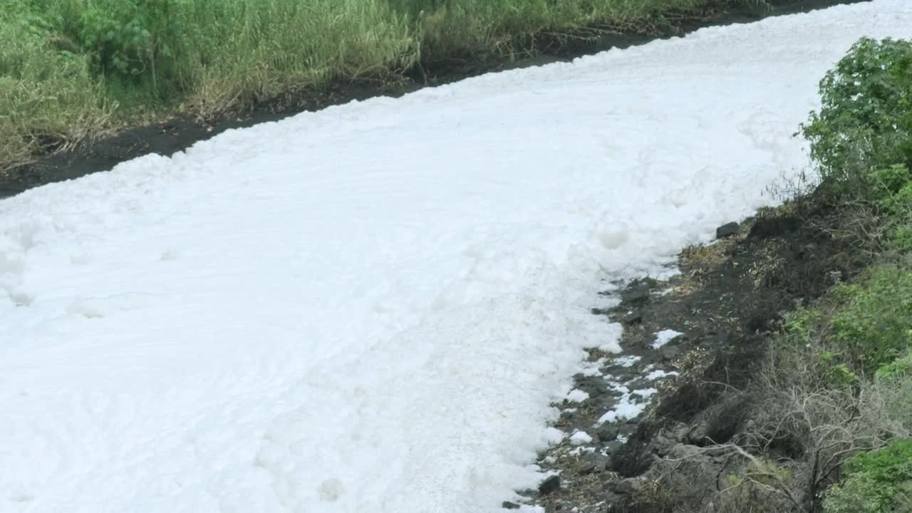 Free Video Stock thick layer of foam covering a path Live Wallpaper - Free Download