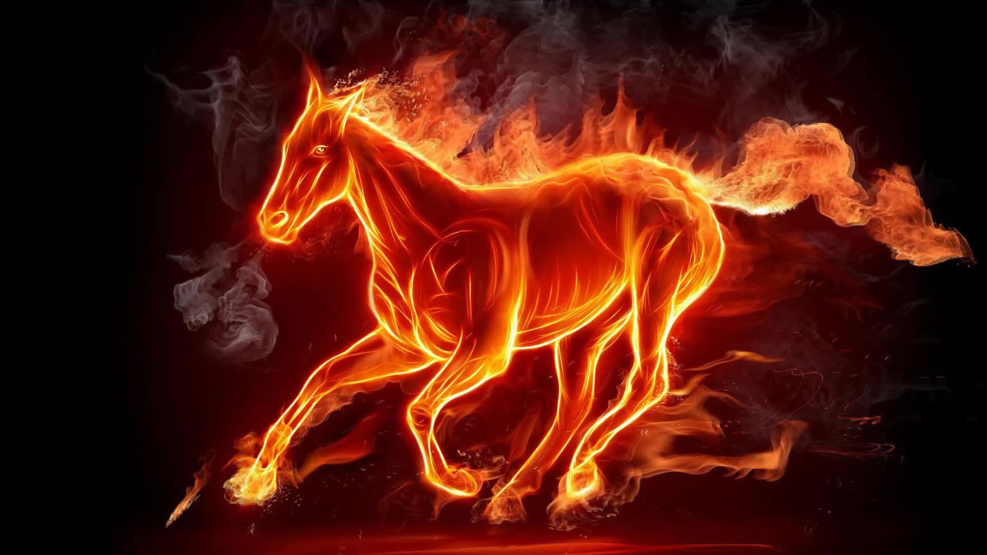 Creative  Running  Fire  Horse  Live  Wallpaper - Free Download