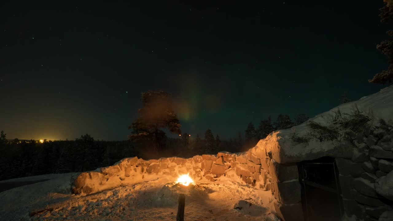 Video Stock Campfire In The Snow Live Wallpaper For PC - Free Download