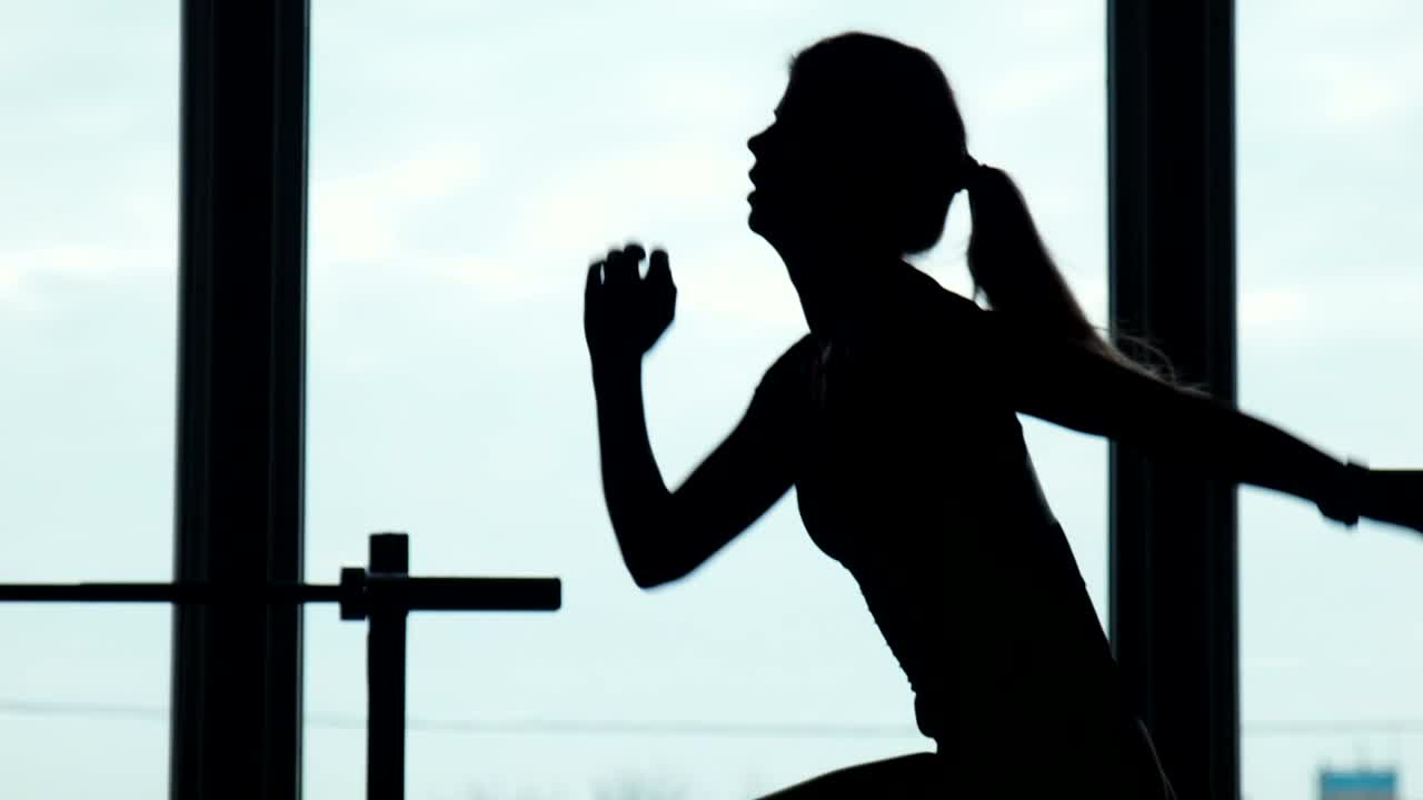 Free Stock Video Silhouette Of A Young Woman Doing Squats Live Wallpaper - Free Download