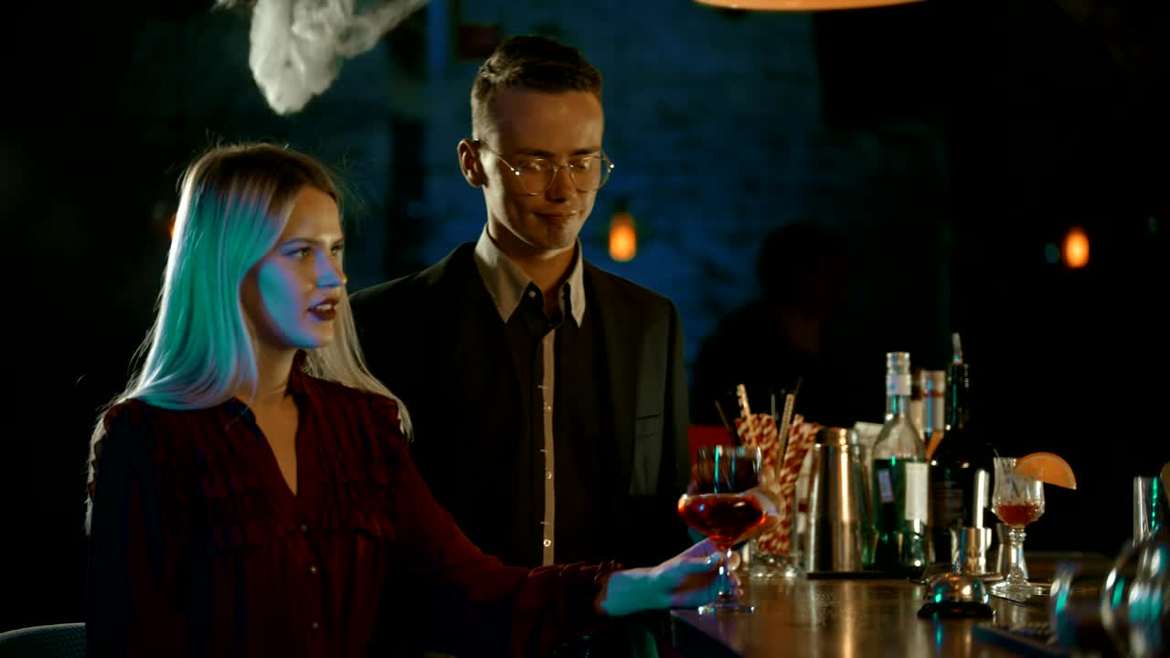 Stock Video Man And Woman Toasting In A Bar Animated Wallpaper - Free Download