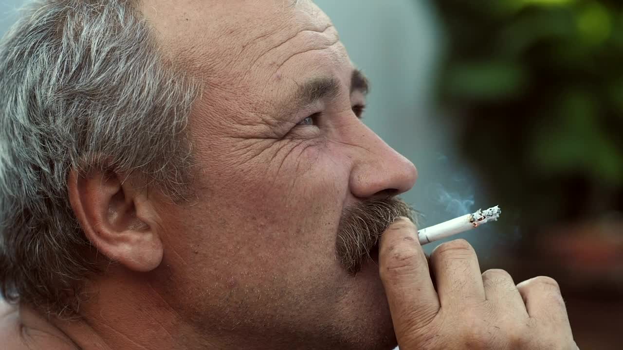Stock Video Mustache Man Smoking While Looking At The Sky Live Wallpaper - Free Download