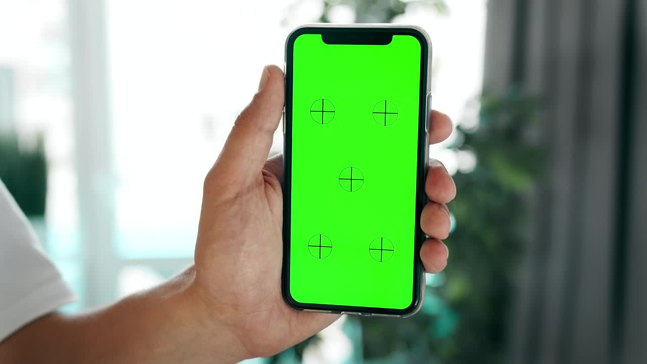Stock Video Hand Holding Mobile Phone With Greenscreen Live Wallpaper For PC - Free Download