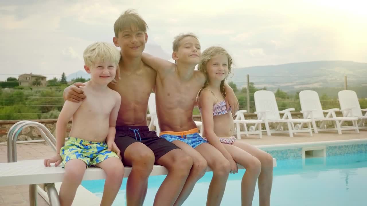 Stock Video Little Children Playing By A Pool Animated Wallpaper - Free Download