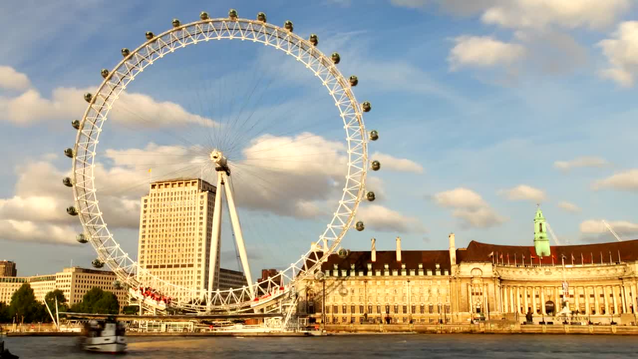 Stock Video Large Ferris Wheel In London Animated Wallpaper - Free Download