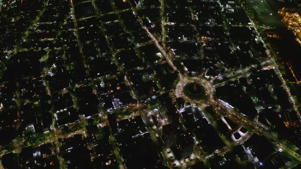 Stock Video Night Air View Of A Roundabout With Cars Live Wallpaper - Free Download