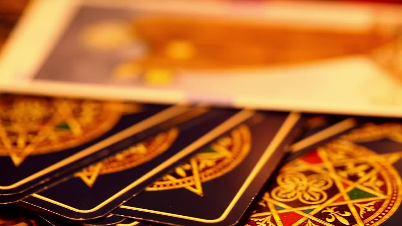 Free Video Stock tarot cards on the table macro Live Wallpaper - Free Download
