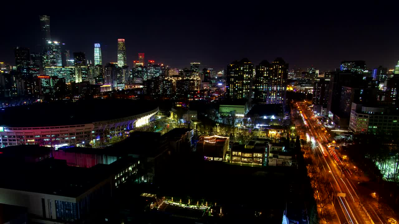 Stock Video Beijing Cityscape At Night Live Wallpaper For PC - Free Download