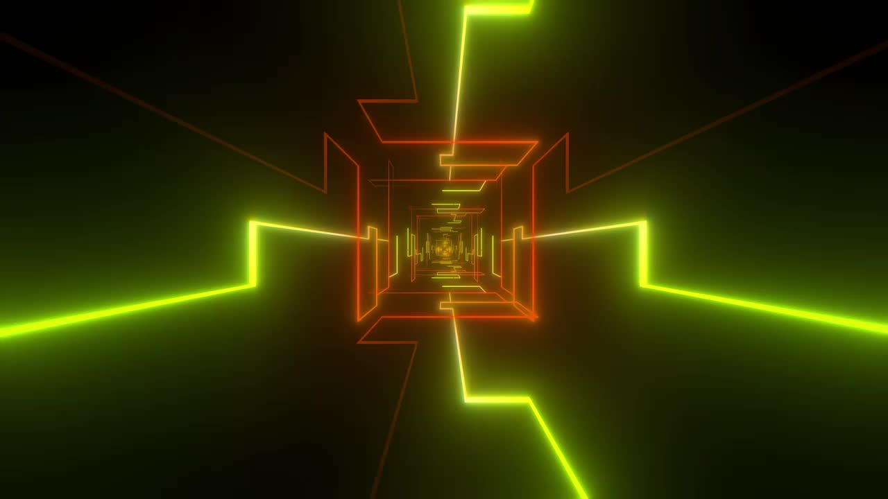 Free Video Stock Square Tunnel With Neon Light Strokes Live Wallpaper - Free Download