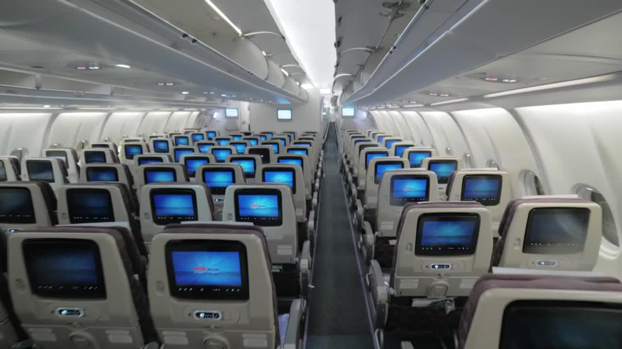 Stock Video Inside A Modern Passenger Plane Animated Wallpaper - Free Download
