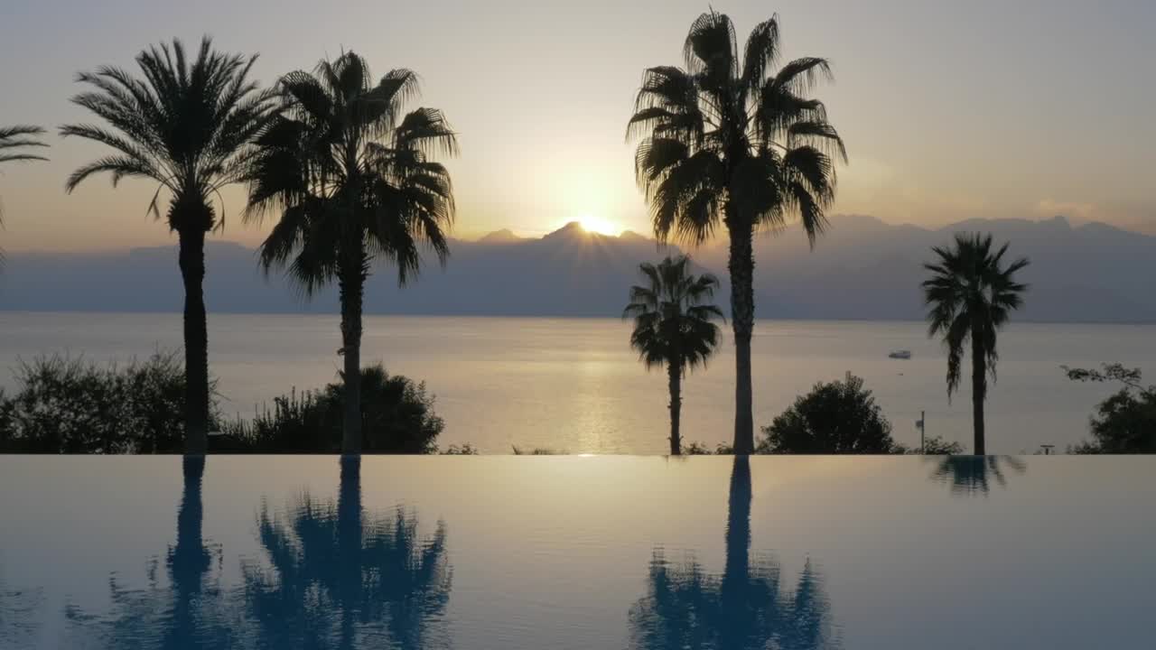 Stock Video Palms By An Infinity Pool Live Wallpaper - Free Download