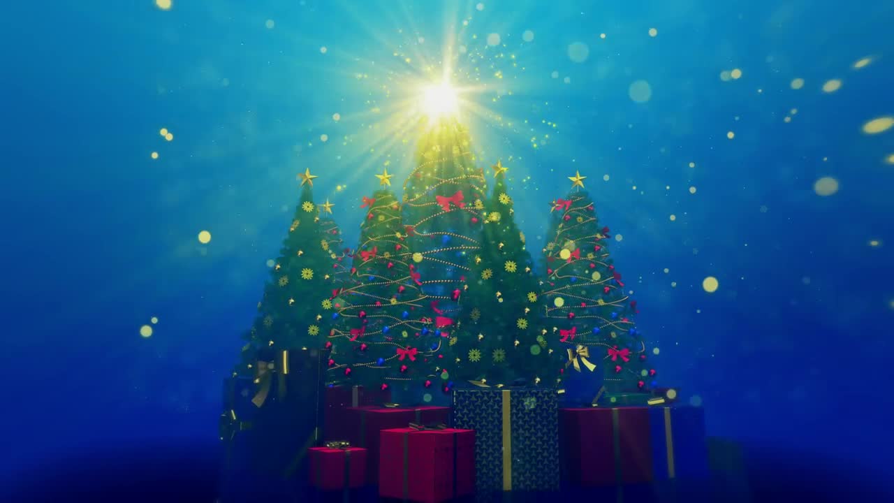 Free Video Stock Star Shining On The Top Of Christmas Trees Live Wallpaper - Free Download