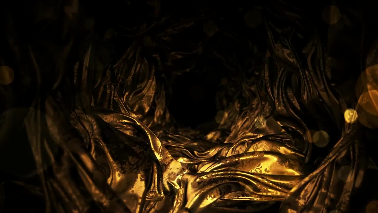 Free Stock Video Tunnel Of Golden Organic Shapes Rotating Live Wallpaper - Free Download