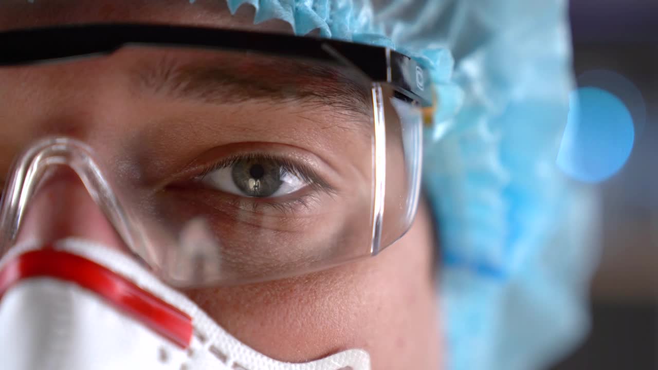 Stock Video Doctors Eye With Protection Glasses Close Up Live Wallpaper For PC - Free Download