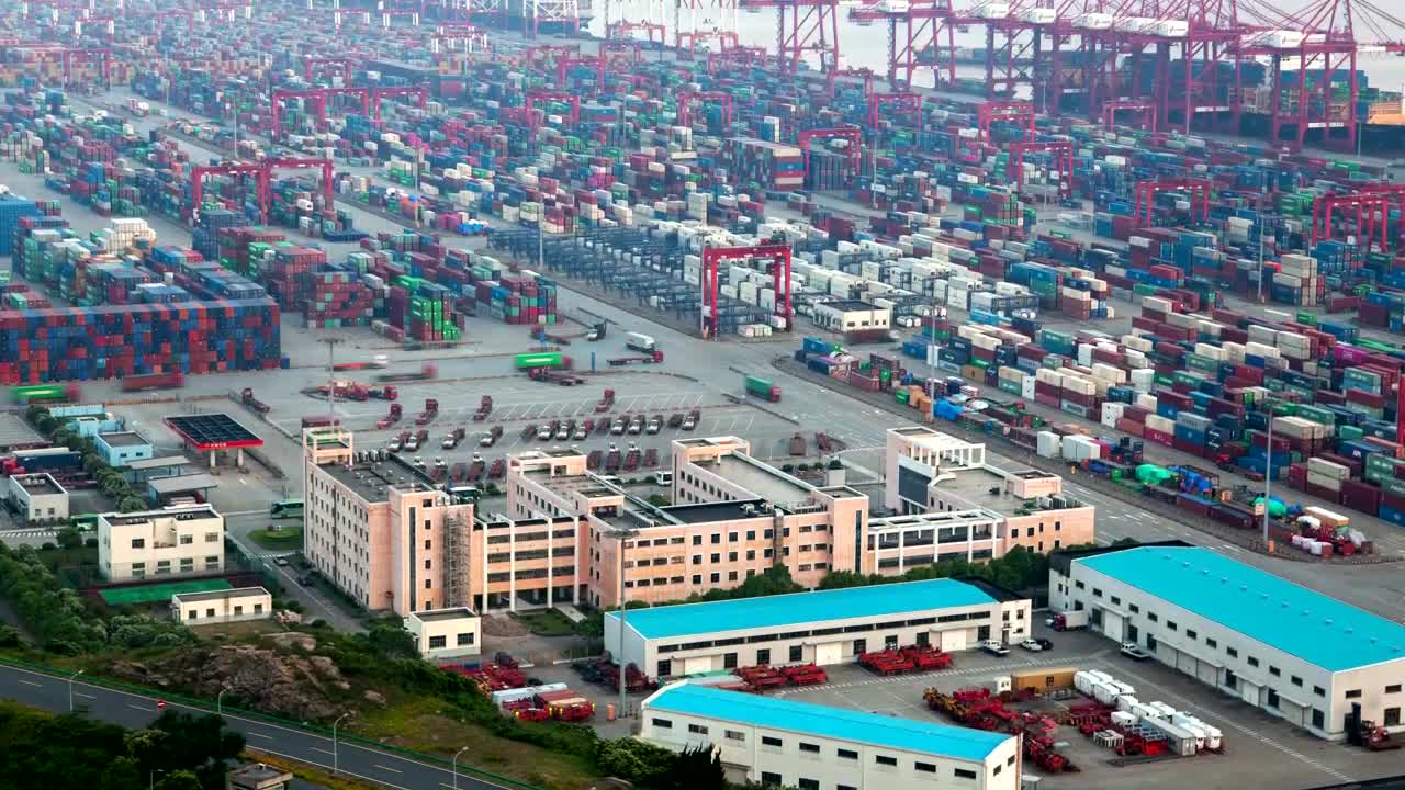 Stock Video Large Container Area On A Coastline Aerial Shot Animated Wallpaper - Free Download
