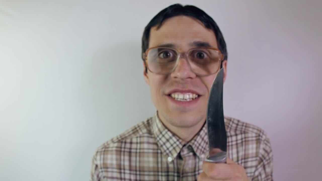 Stock Video Crazy Nerd With A Knife Live Wallpaper For PC - Free Download