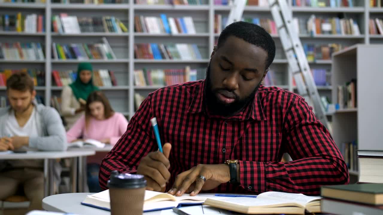 Stock Video Man Tired During Stud Animated Wallpaper - Free Download