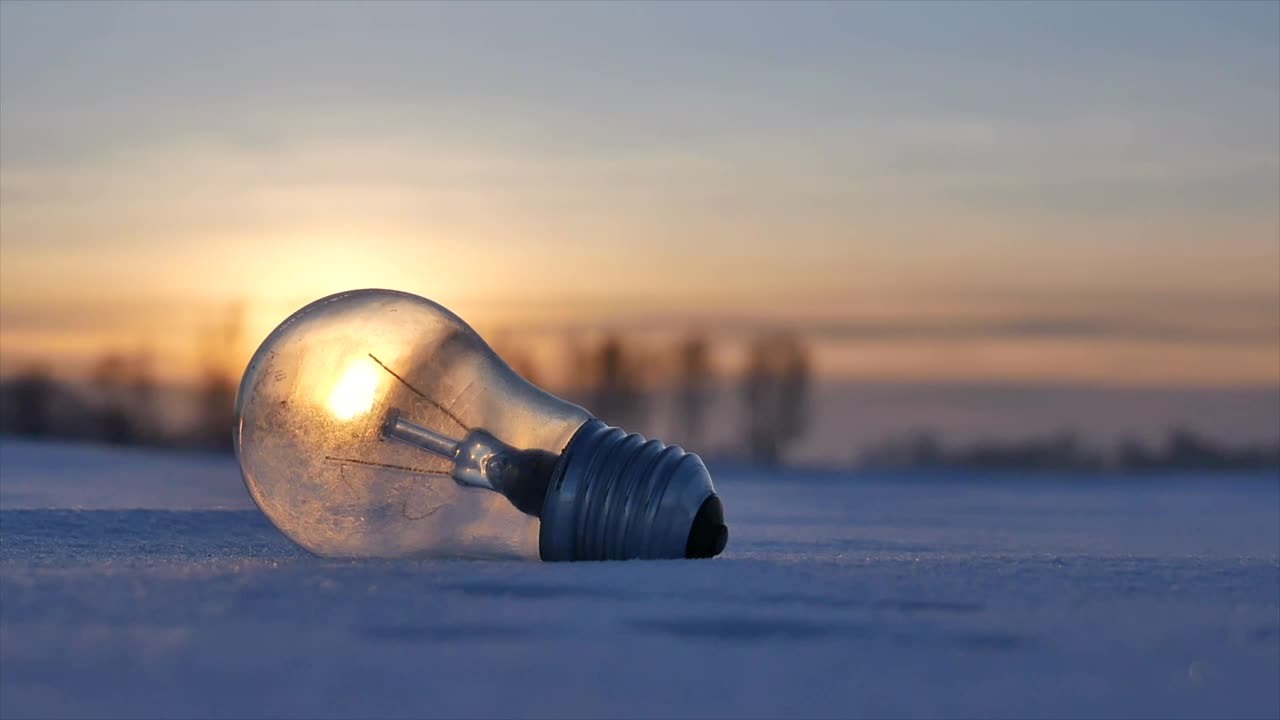 Stock Video Lightbulb In Snow Animated Wallpaper - Free Download