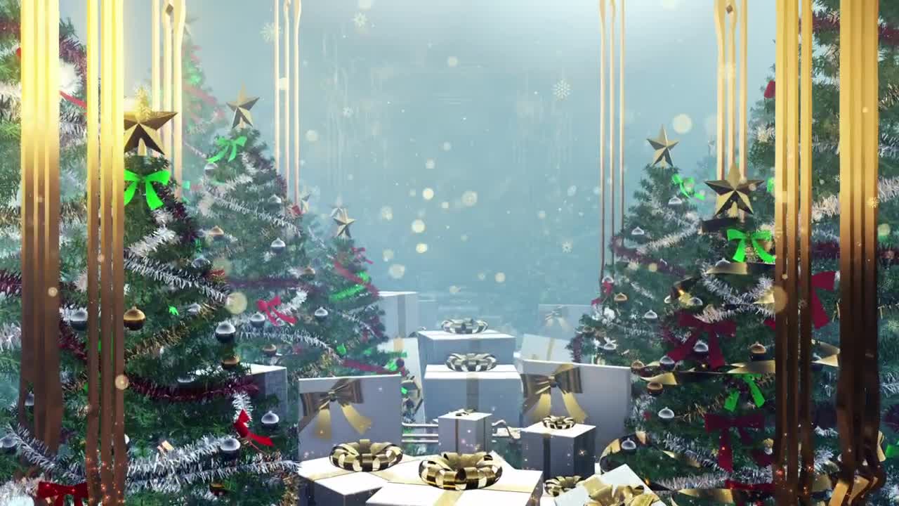 Stock Video Flying Through Christmas Decorations And Gifts D Render Live Wallpaper For PC - Free Download