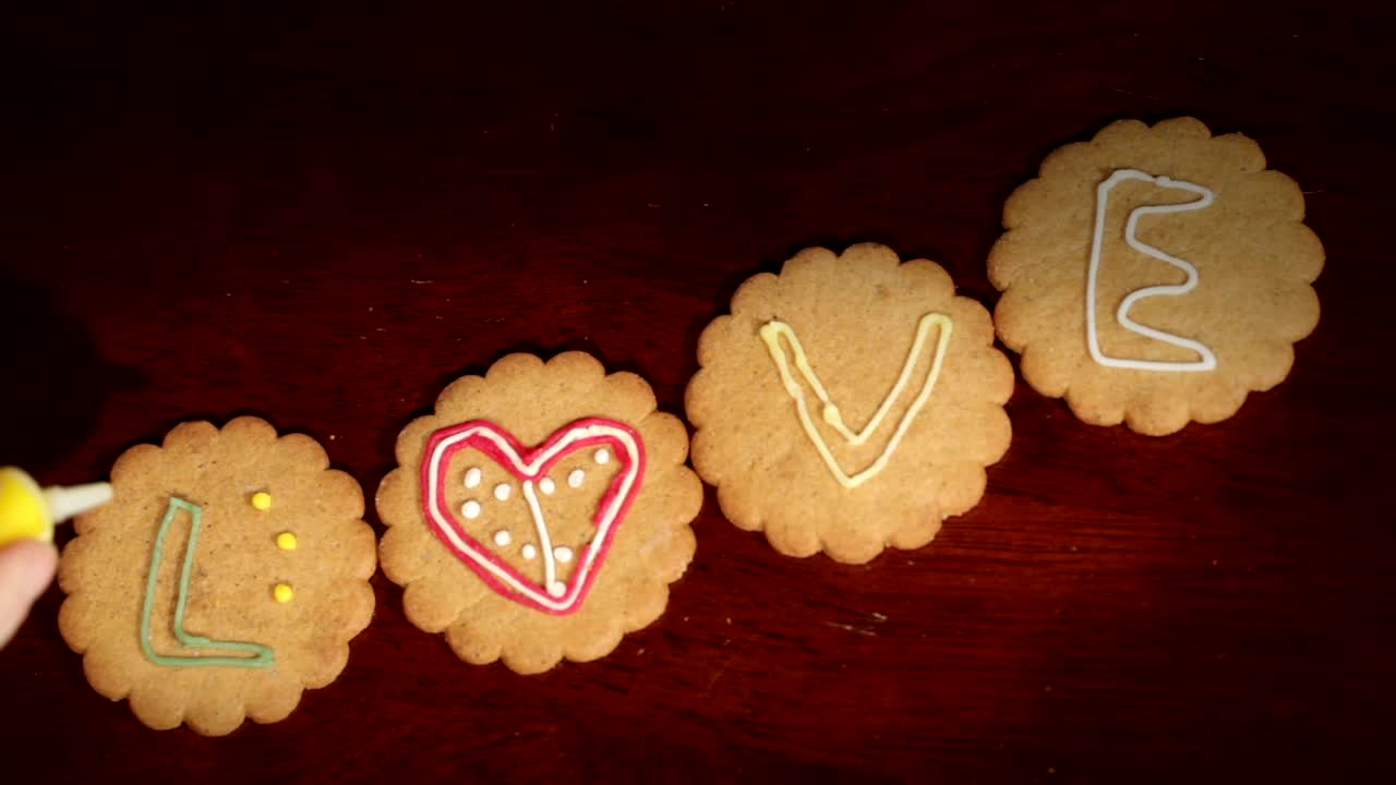Stock Video Decorating Cookies With Letters Live Wallpaper For PC - Free Download