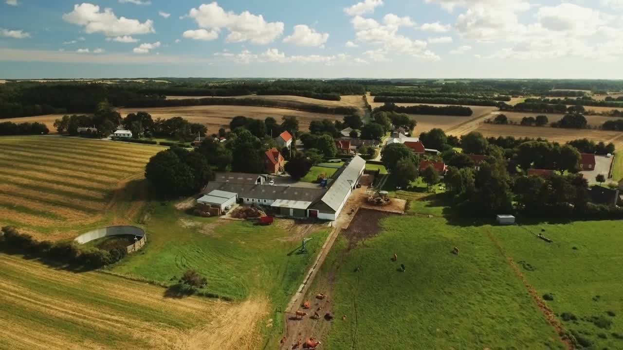 Stock Video Drone Flying Over A Farm Live Wallpaper For PC - Free Download