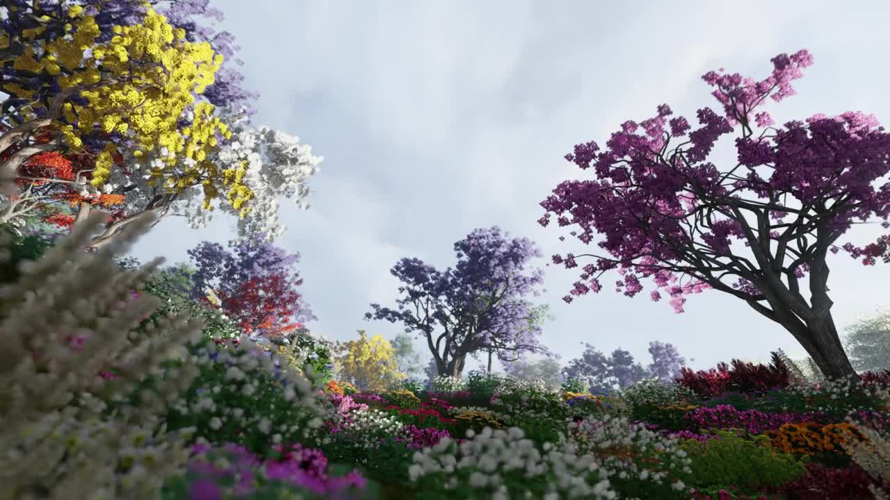 Stock Video Floral Garden Full Of Flowers Of Different Colors Live Wallpaper For PC - Free Download