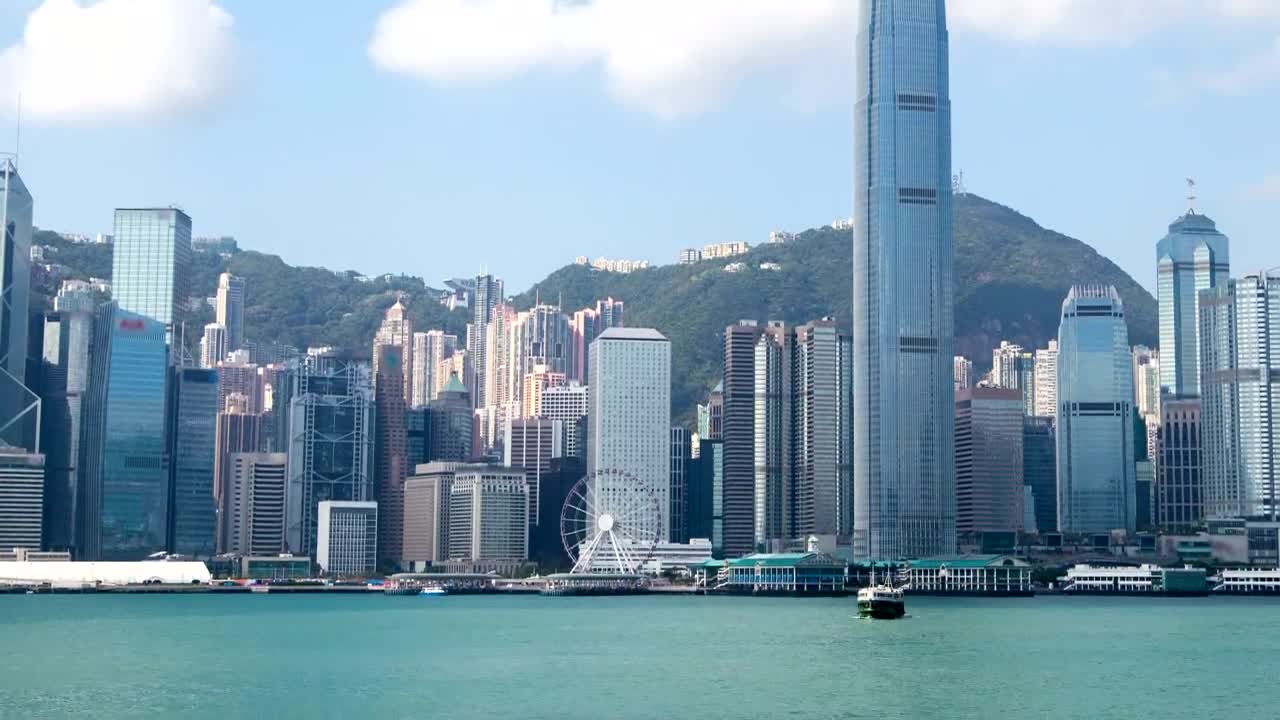 Stock Video Hong Kong Bay And Skyscrapers At Daytime Animated Wallpaper - Free Download