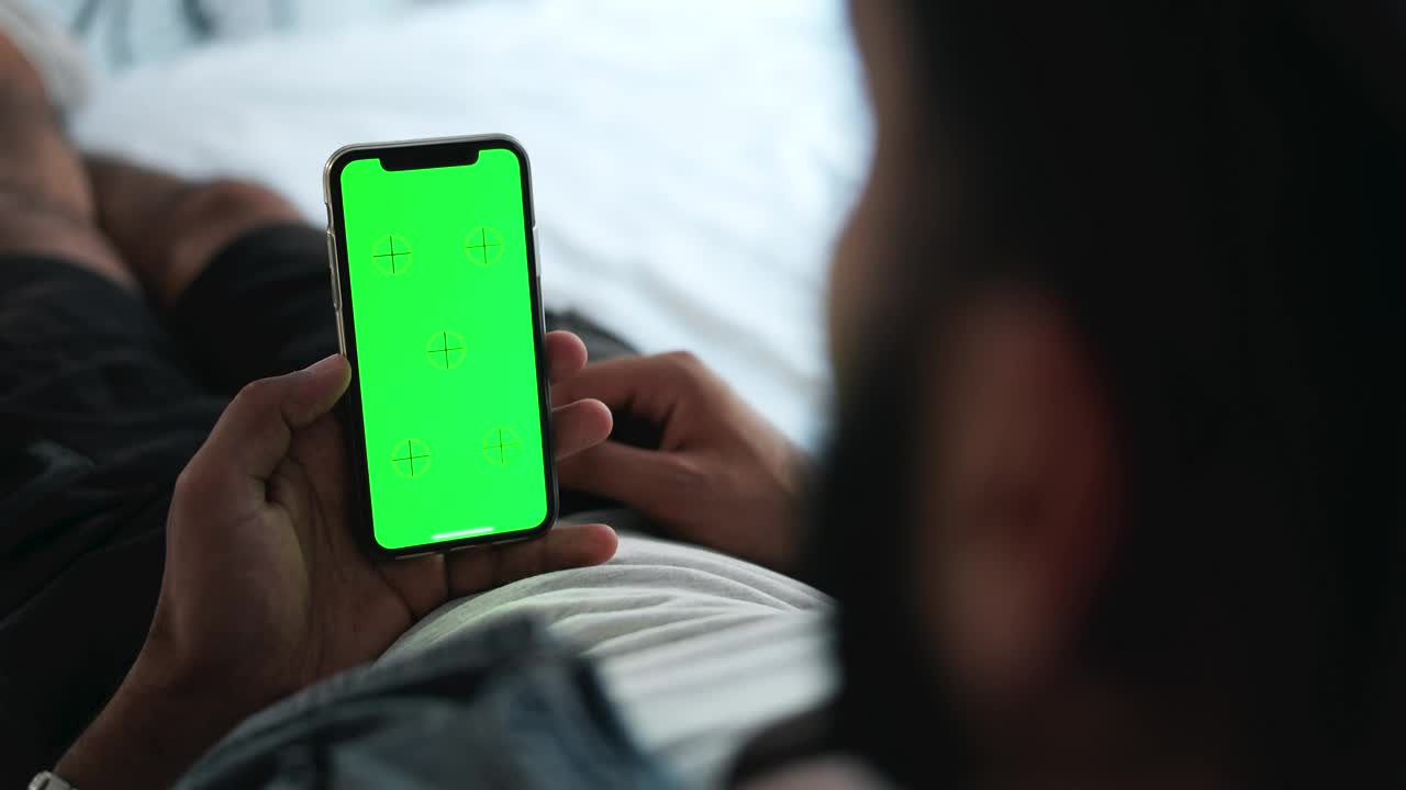 Stock Video Man Using Mobile App Touch Screen With Chromake Animated Wallpaper - Free Download