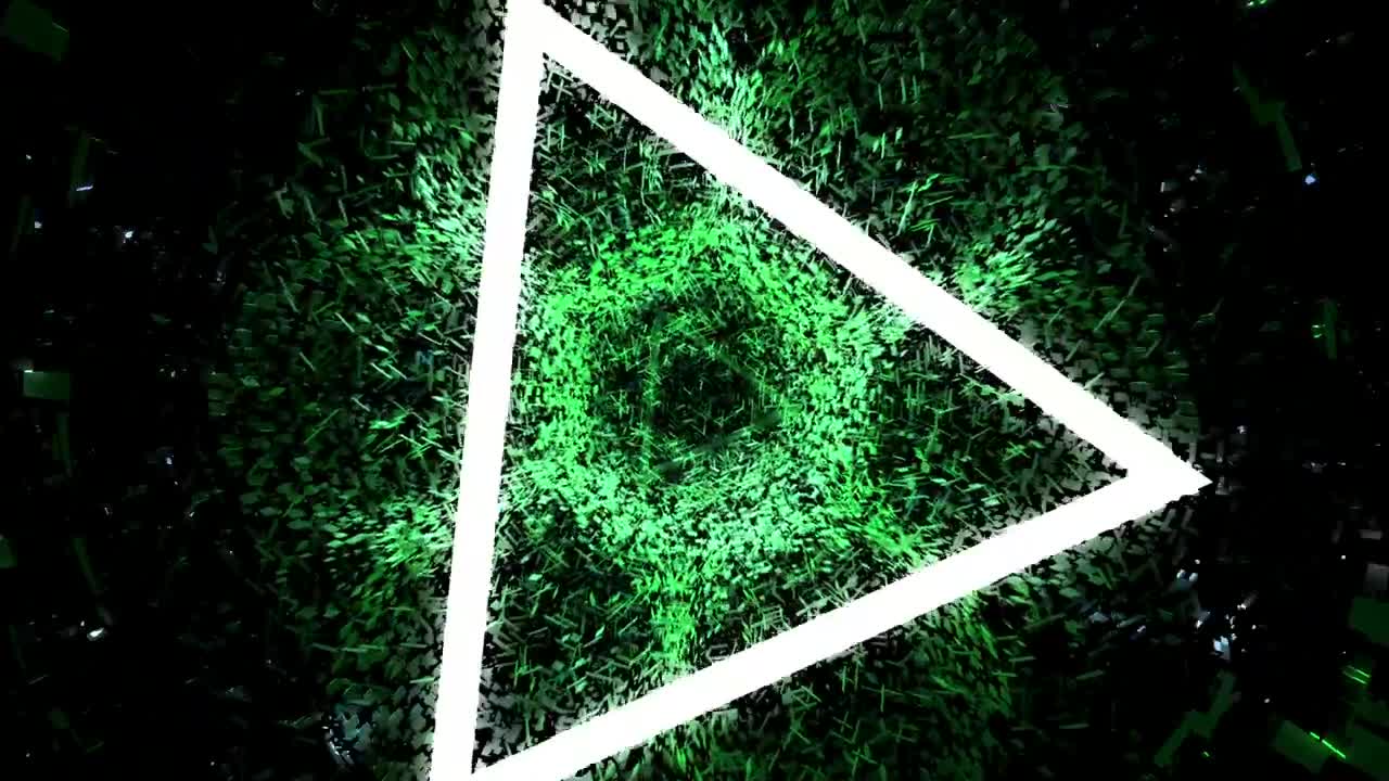 Stock Video Green Triangular Cyberpunk Universe Live Wallpaper For PC - Free Download