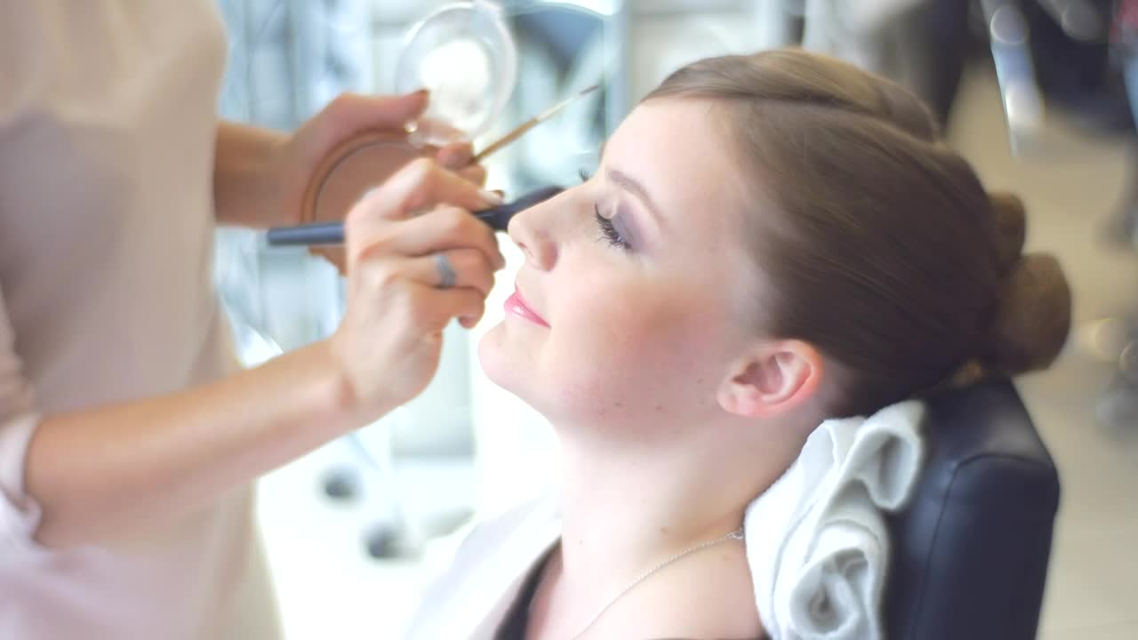 Stock Video Makeup Artist Working On Brides Face Animated Wallpaper - Free Download