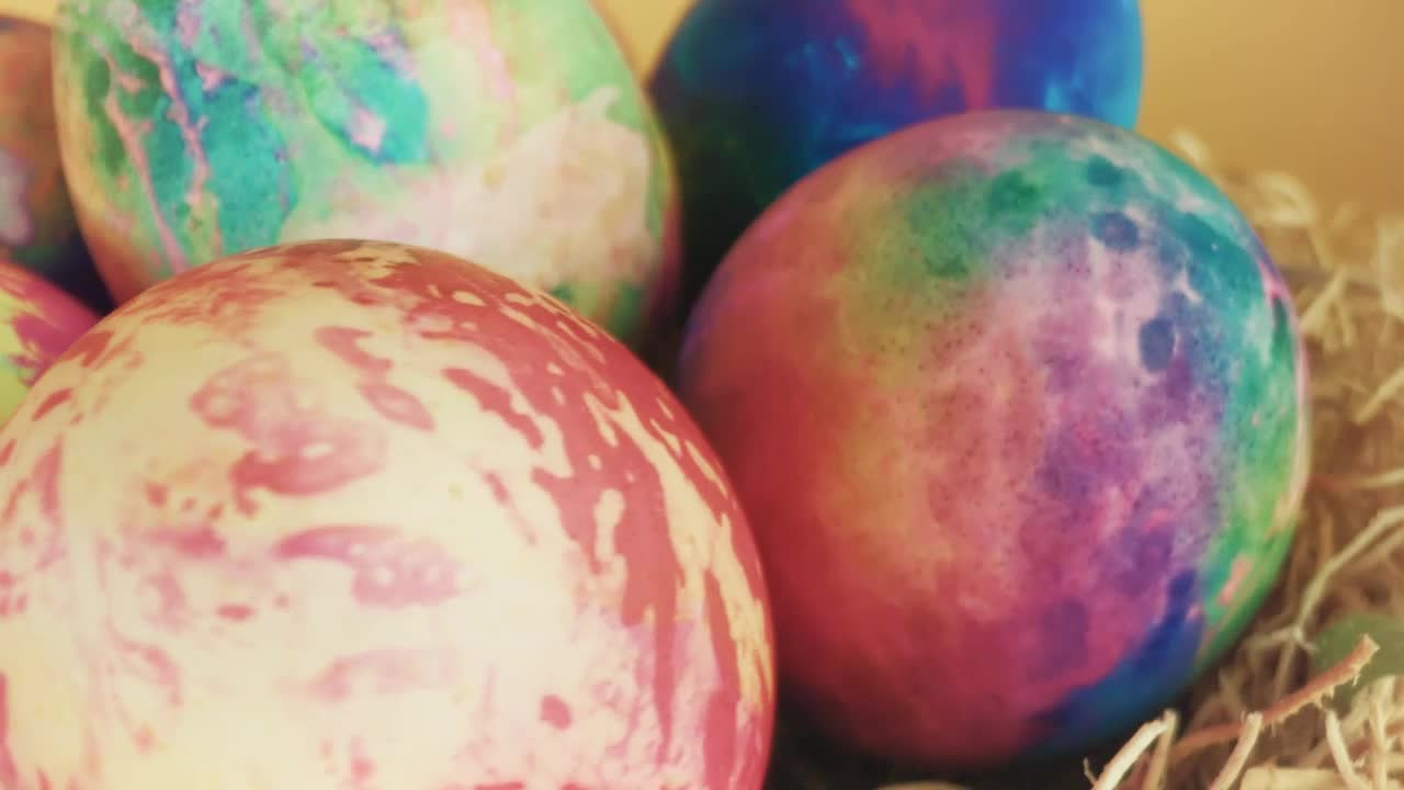 Stock Video Decorated Easter Eggs In A Basket Live Wallpaper For PC - Free Download
