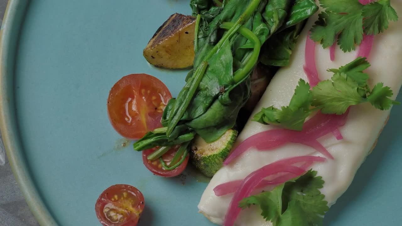 Stock Footage Vegan Looking Crepe Being Cut By Cutlery Live Wallpaper - Free Download